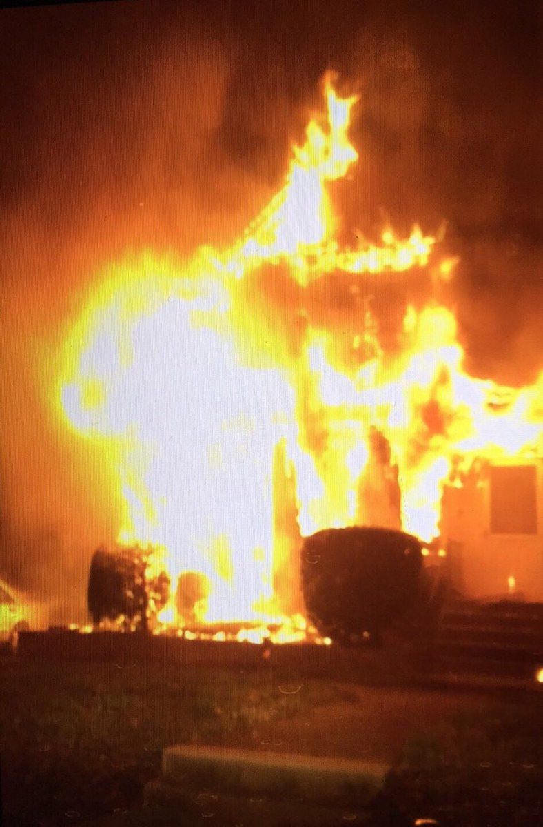 A fire raged at this Montgomery County home Wednesday motning. (Courtesy Montgomery County Fire & EMS)