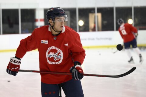 Capitals defenseman Martin Fehervary is out for the playoffs after having knee surgery