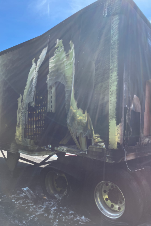 tractor trailer fire aftermath