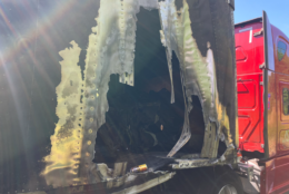 tractor trailer fire aftermath