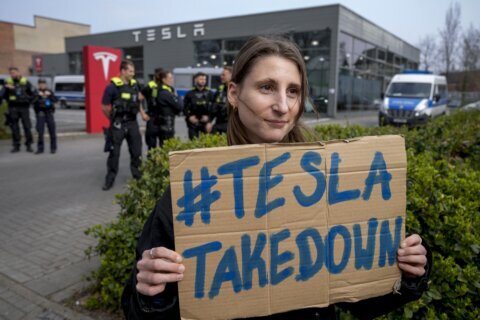 Protests against Elon Musk’s purge of US government swarm Tesla showrooms