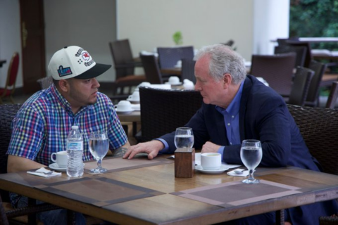 Maryland Sen. Chris Van Hollen meets with Kilmar Abrego Garcia