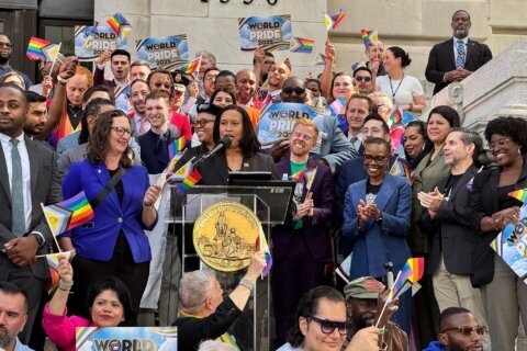 ‘We’re not going to go anywhere’: DC mayor raises new flag to celebrate Pride